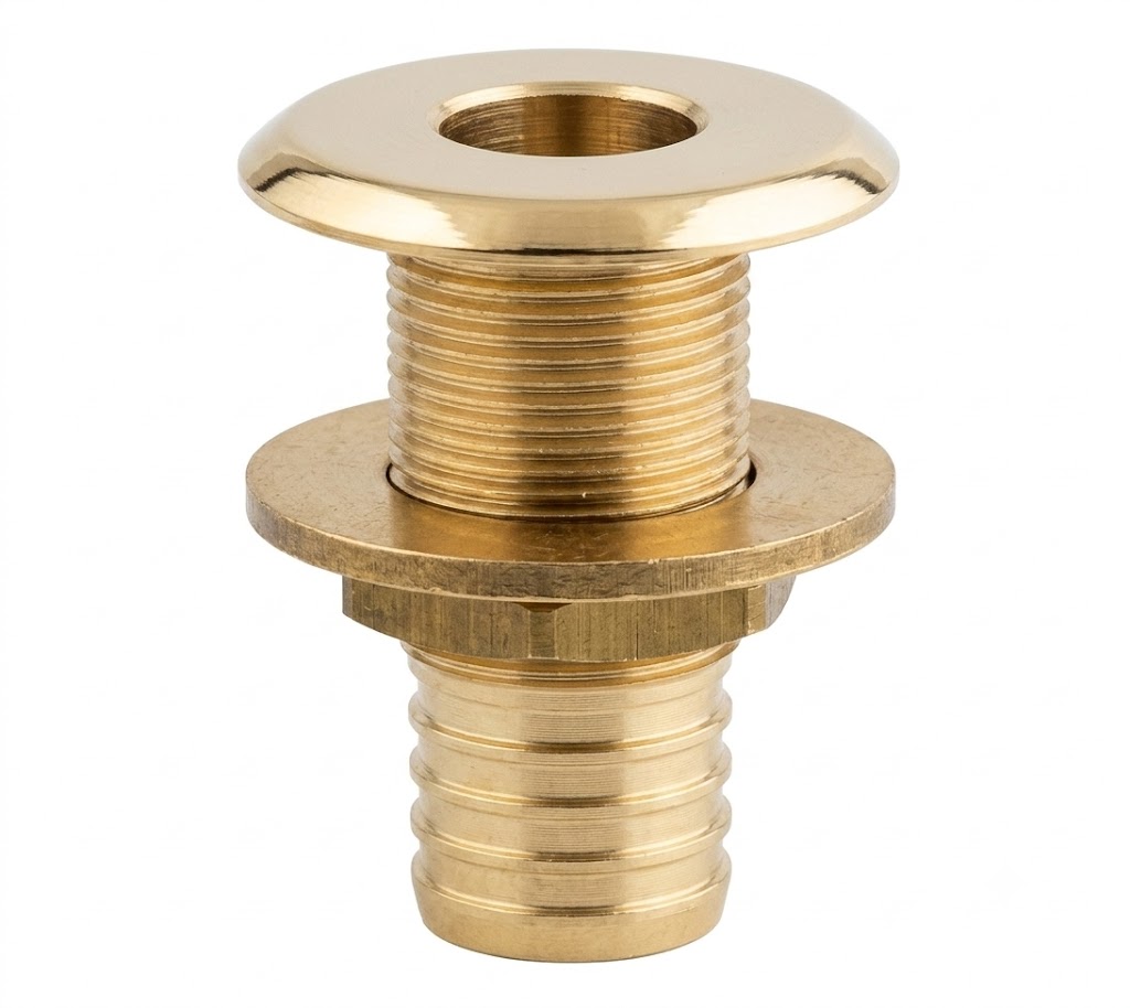 BRASS THRU-HULL 3/4" ART1123 FITTING WITH TAIL