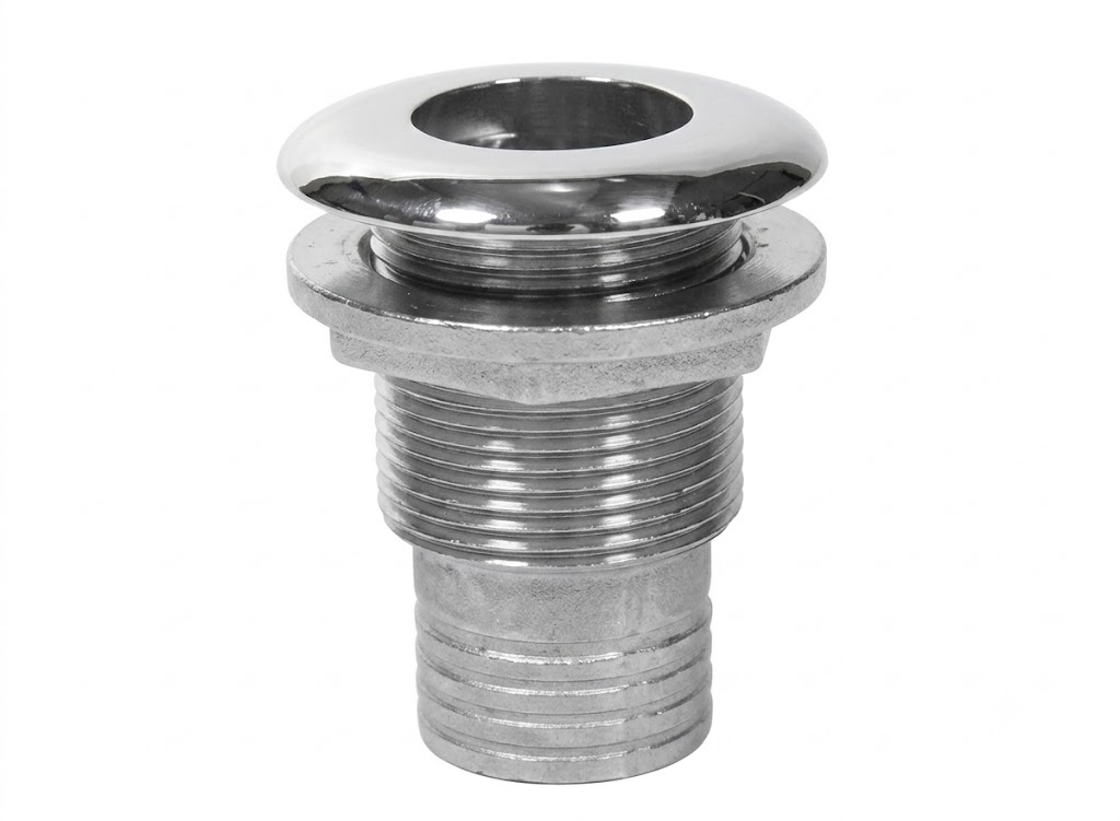 SS THRU-HULL WITH HOSE 1-1/4 INCH 316