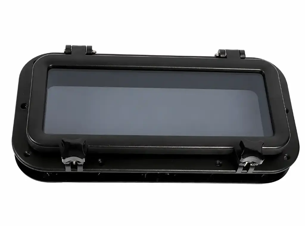 ABS RECTANGULAR PORTHOLE BLACK 400X200MM