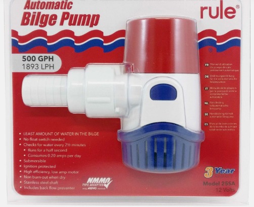 RULE BILGE PUMP 500GPH 12V (AUTO)