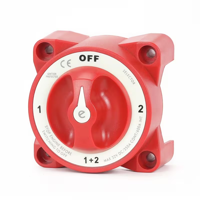 BATTERY SWITCH Continuous(Amp):350A • Crank(Amp):1200A • Voltage:12-32VDC • Terminal Stud:2*M10(3/8") Operation:Selector 4 Position