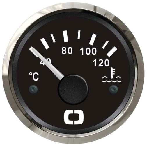 [27.321.08] WATER TEMPERATURE GAUGE 40/120 DEG BLACK/GLOSSY