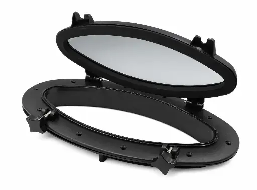 [LD021-09-02] ABS OVAL PORTHOLE BLACK 410X220MM