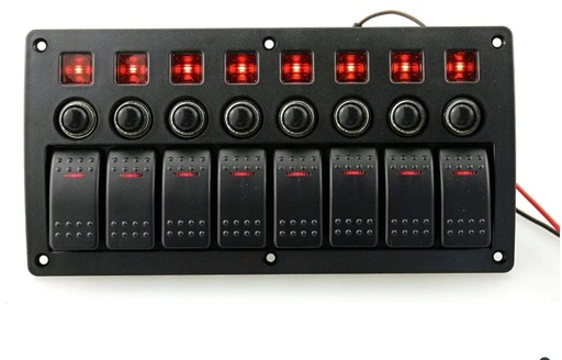 [WK-SPA8] 8 GANG MARINE ROCKER SWITCH PANEL