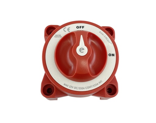 [ASW-A1204] BATTERY SWITCH Continuous Amps : 350 A , Crank 1200 A , Voltage : 12-48 VDC Terminal Stud : 2*M10(3/8") Operation : ON / OFF