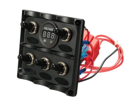 [YJ-SPP023-2] 5 GANG TOGGLE SWITCH PANEL WITH VOLTMETER